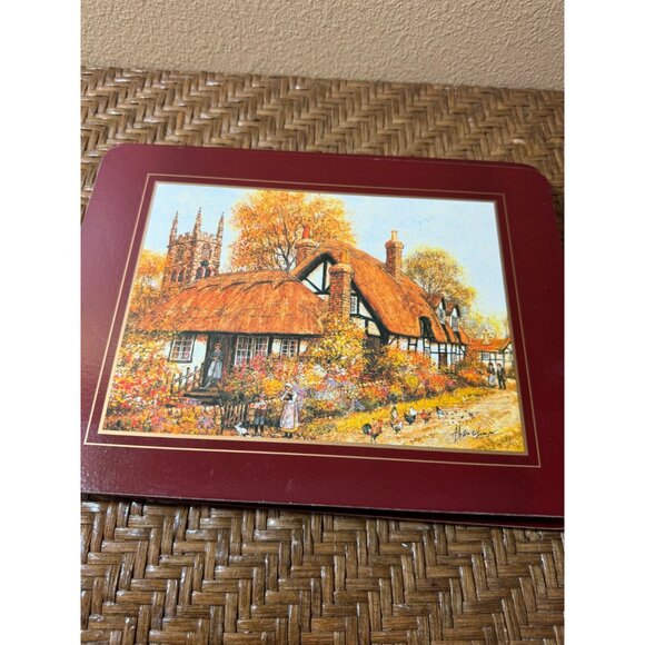 Vintage English Countryside Placemats Set Of 6 Cork Backed - Picture 2 of 9